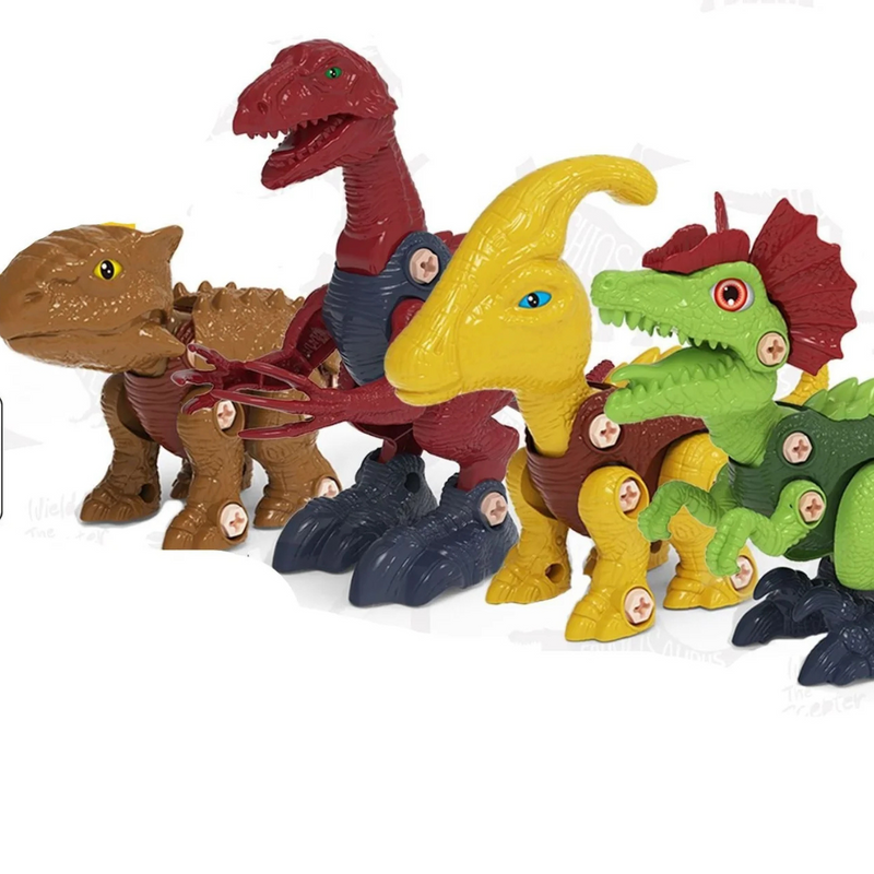 DinoCreate - Dinosaurier Konstruktionsspielzeug kreatives Bau und Schraubspielset für Kinder