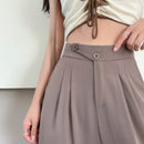 Alina – Elegante Hohe Taille Hose mit Doppelknopfle und weitem Bein