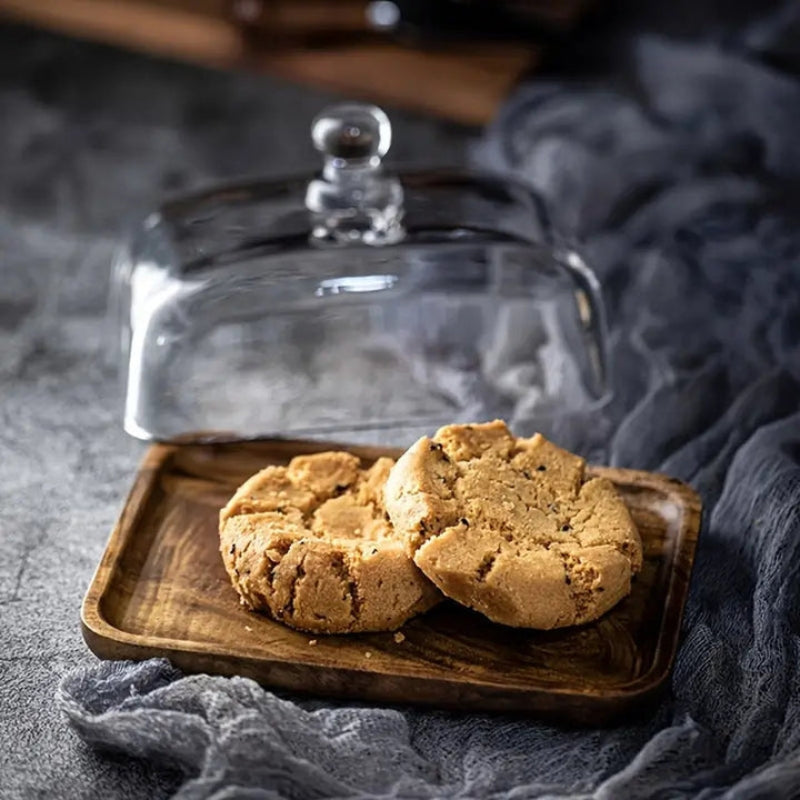ClearNest – Butterdose mit Glasdeckel und elegantem Knauf-Präsentationstablett