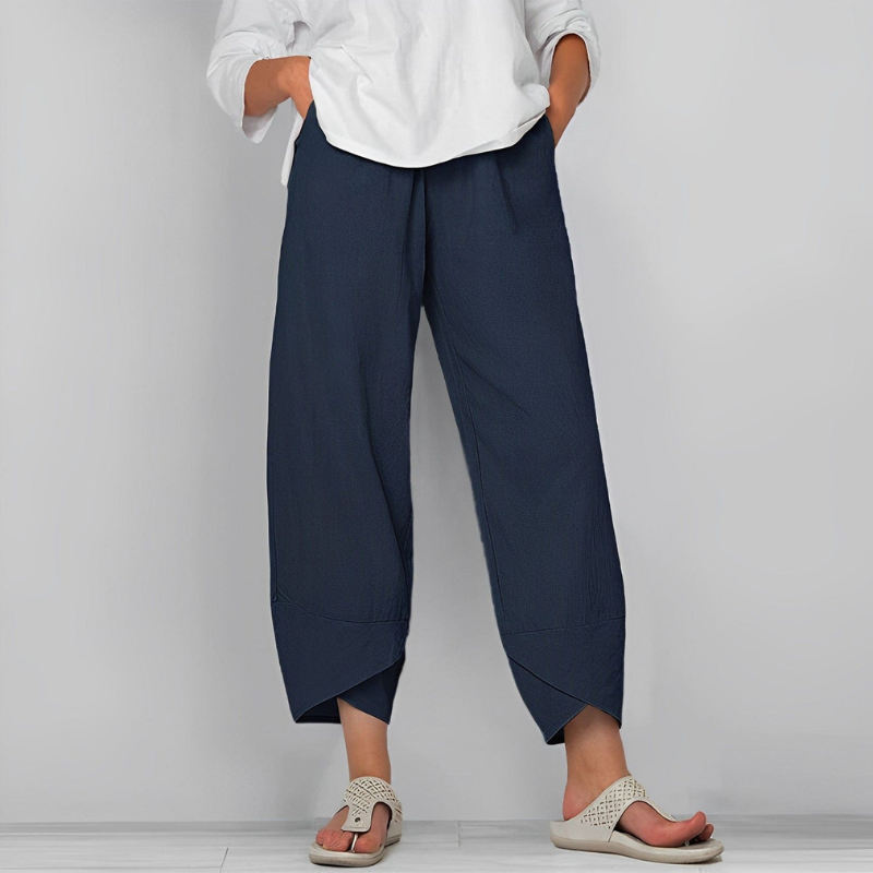 Melina – Lockere Passform Hose mit elastischem Bund und weitem Bein