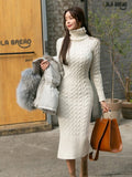Luisa - Elegantes Schlanke Passform Rollkragenkleid mit langen Ärmeln