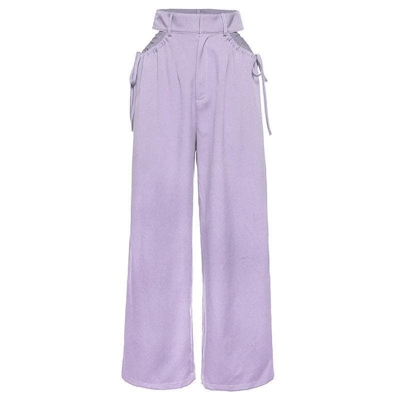 Zianah – Modische Hohe Taille Weites Bein Hose mit lockerer Passform