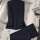 Anna – Lässiges Zweiteiler Satz mit Reversblazer und  Taschen Hosen