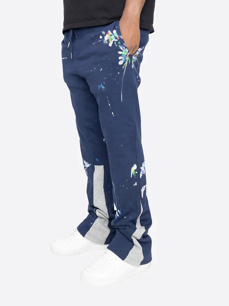 Felix – Bedruckte Hose mit entspannter Passform Kordelzug in der Taille und Seitentaschen