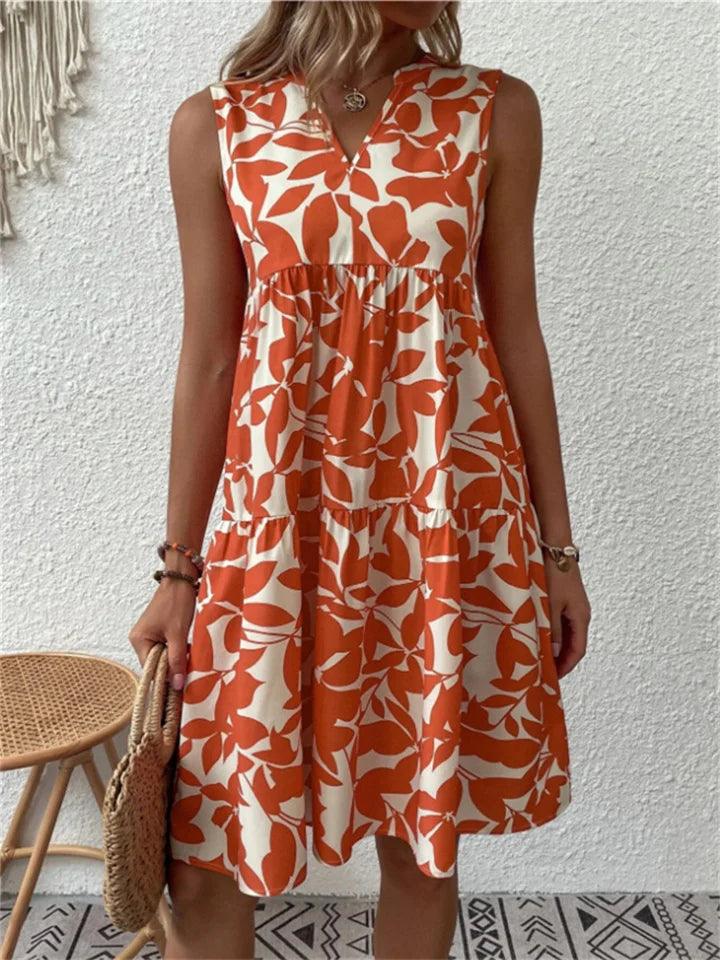 Charlotte - Elegantes Armelloses Kleid Mit Blumenmuster