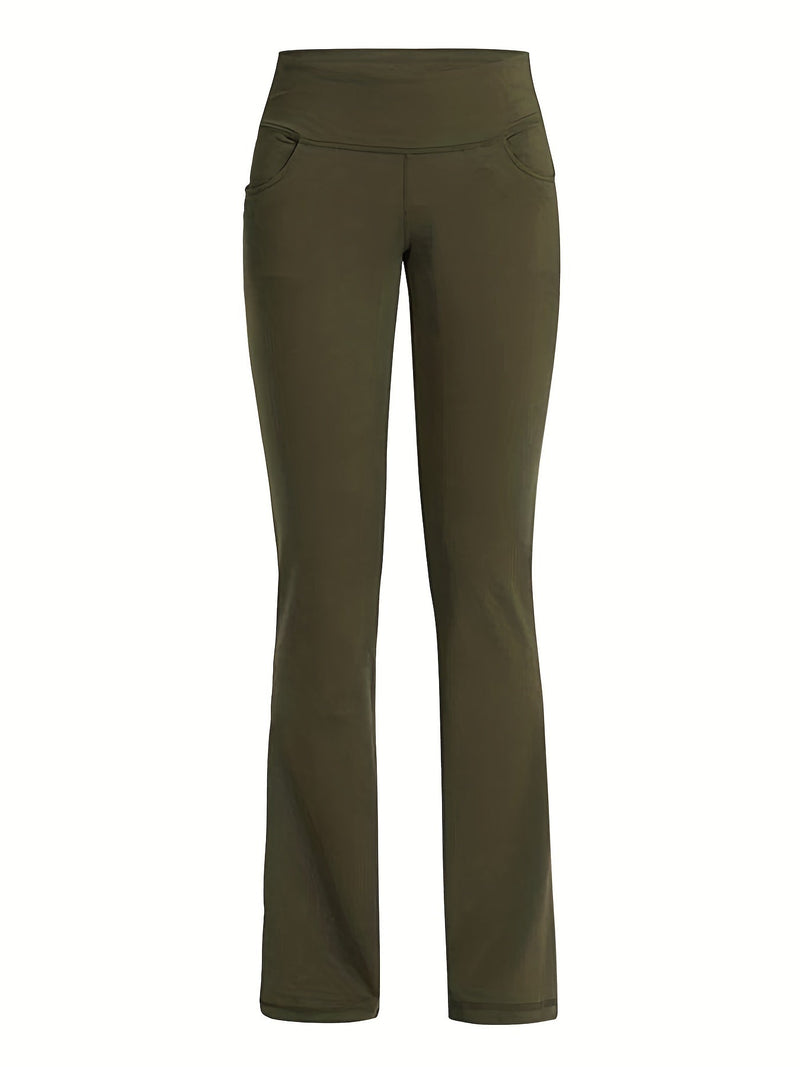 Anke – Schmal geschnittene Hose mit hoher Taille und weitem Bein und Taschen