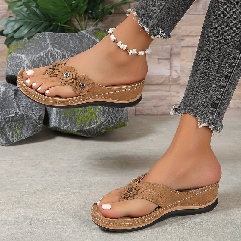 Miray – Leichte Blumendesign Sandalen mit Dicke rutschfeste Sohle