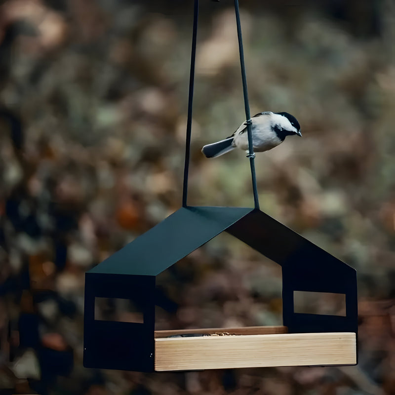 WildNest – Elegantes hängendes Vogelhaus mit Futterspender für den Garten