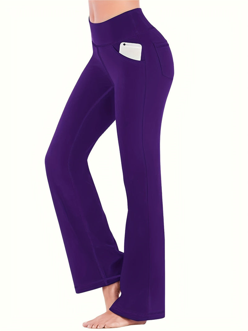 Anke – Schmal geschnittene Hose mit hoher Taille und weitem Bein und Taschen