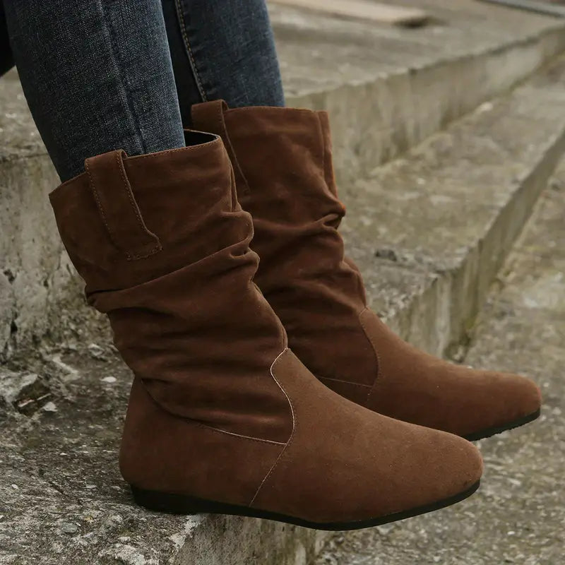 Gitta - Runder Stiefel mit mittlerer Wade und rutschfester Sohle für Komfort