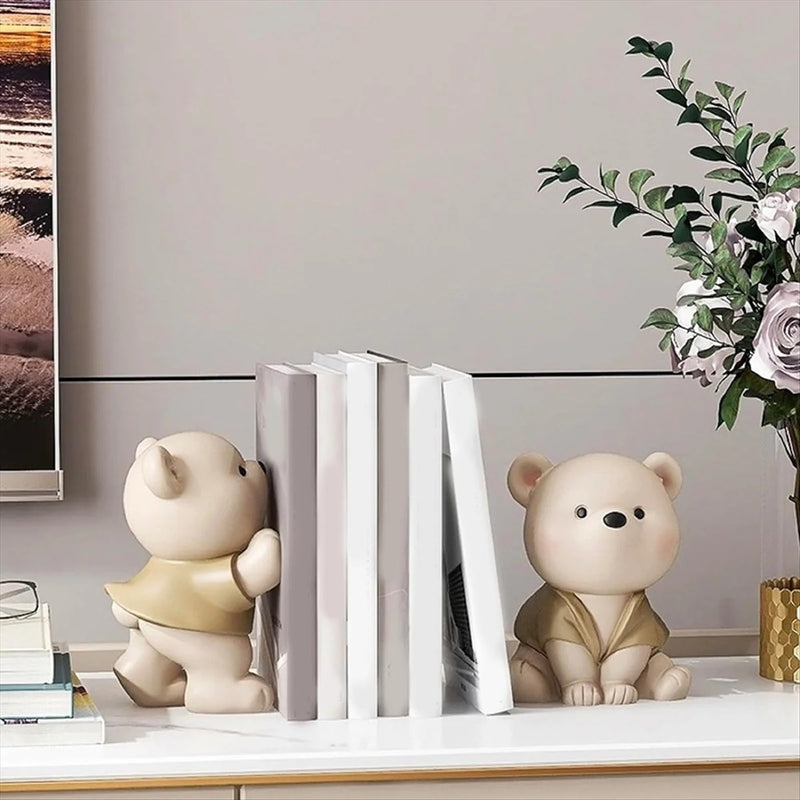 StackBear – Buchstützen Set mit Bärenfiguren und stabilem Halt
