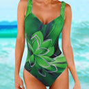 Zandra – Schlanke Passform Einteiler-Badeanzug mit Blumendruck und breiten Trägern