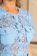 Amelia - Kurzärmeliges Blumenkleid Mit Stickerei