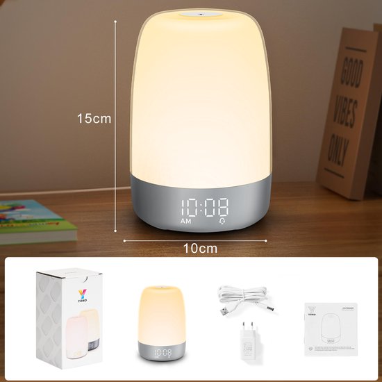 SoundGlow – Multifunktionales Uhrenlampengerät mit einstellbarem Licht und natürlichen Klängen