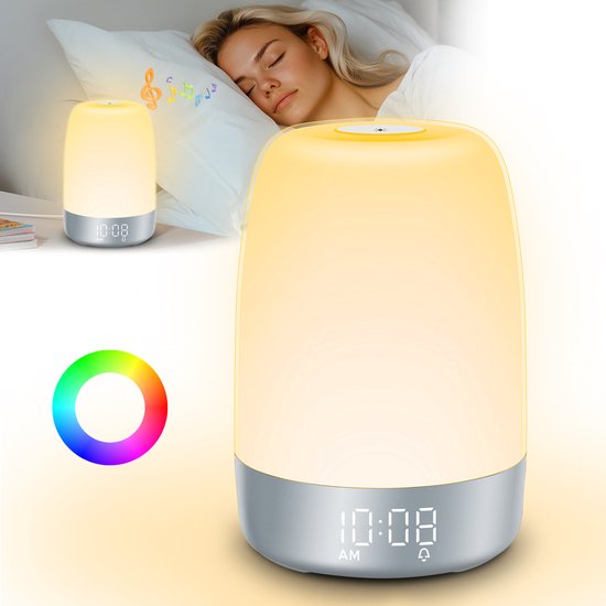 SoundGlow – Multifunktionales Uhrenlampengerät mit einstellbarem Licht und natürlichen Klängen