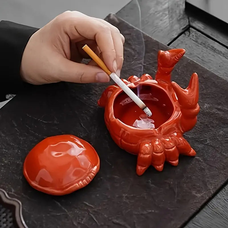 CrabbySmoke – Einzigartiger Aschenbecher in Krabbenform mit abnehmbarem Deckel