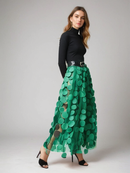 Zerelda – Modischer Tupfen Rock mit elastischem Bund