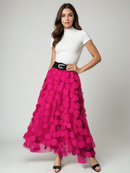 Zerelda – Modischer Tupfen Rock mit elastischem Bund