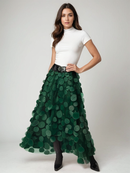 Zerelda – Modischer Tupfen Rock mit elastischem Bund