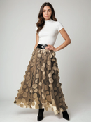 Zerelda – Modischer Tupfen Rock mit elastischem Bund