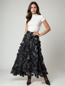 Zerelda – Modischer Tupfen Rock mit elastischem Bund