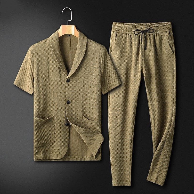 Bruno - Zweiteiliges Satz mit Kurzarm Strickjacke und Hose mit Kordelzug