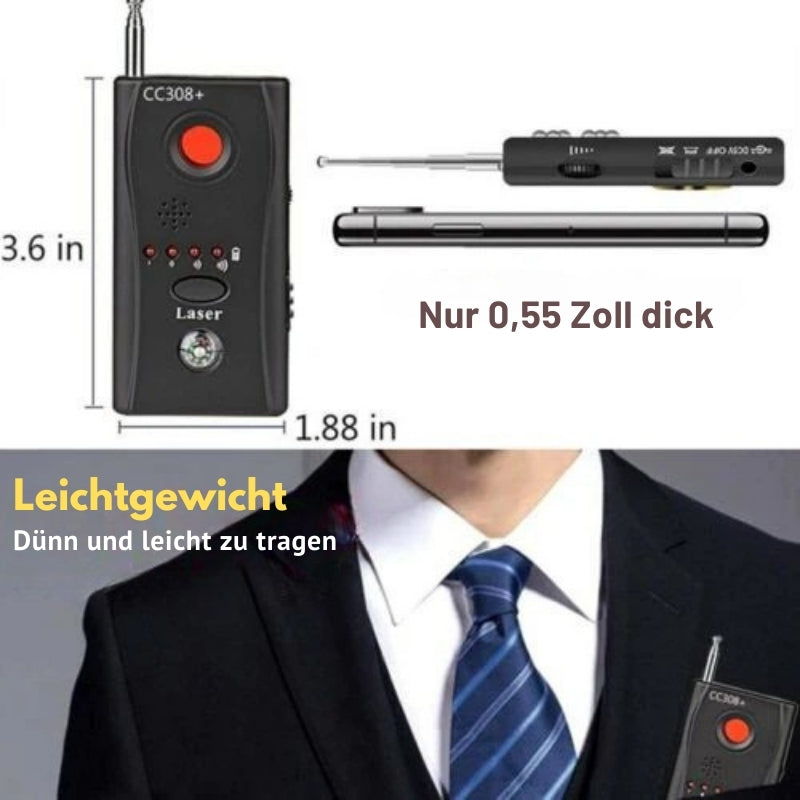 PureGuard - Versteckte Kamera und Wanzendetektor mit Objektivsucher und RF Scanner