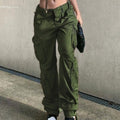 Pauline – Locker geschnittene Cargohose mit hoher Taille Knopf und mehreren Taschen