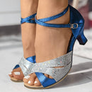 Antonia - Modische funkelnde Riemchensandalen mit rutschfester Sohle und gekreuzten Riemen