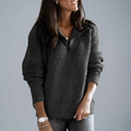 Gisela - Langärmelig Hoher Kragen Gestrickt Jumper
