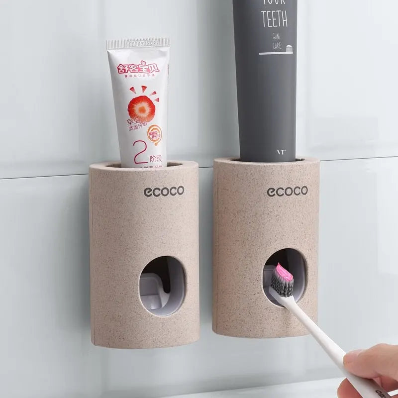 ToothFlow - Automatischer Zahnpastaspender mit staubdichtem Zahnbürstenhalter
