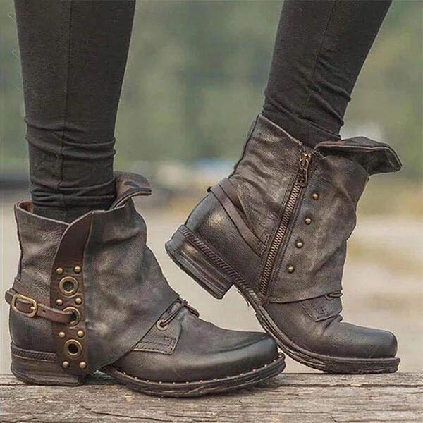 Elke - Bequeme Rutschfest Seitenreißverschluss Stiefelette