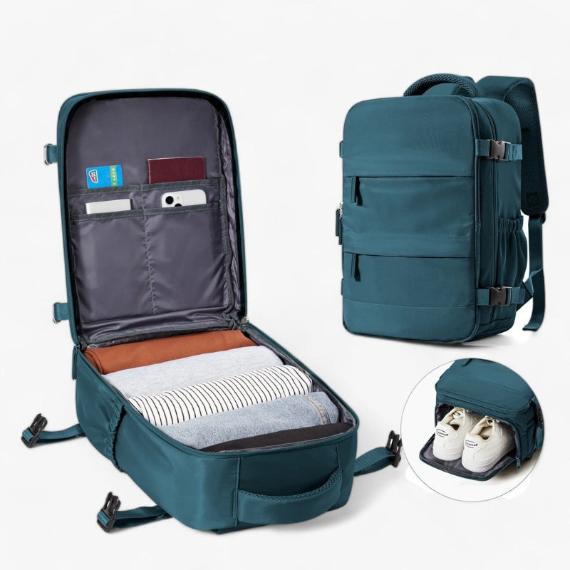PackGlide – Kompakter Reiserucksack mit geräumigem Stauraum und gepolsterten Schultergurten