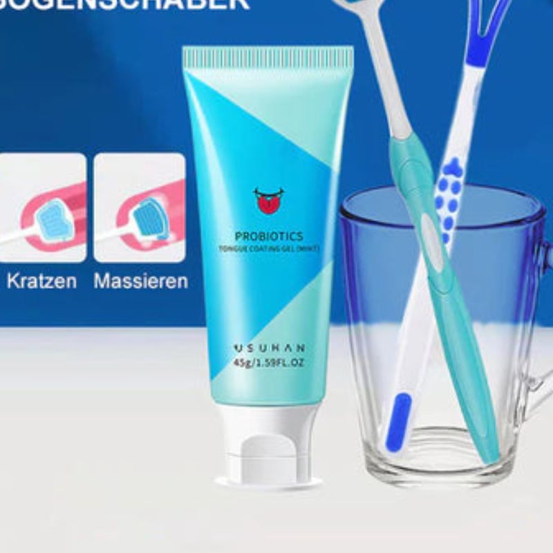 PureBreathe – Zungenpflegegel mit Bürste für dauerhaft frischen Atem