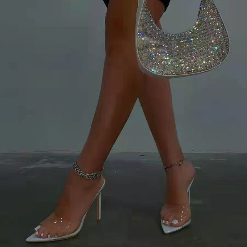 Nina – Stilvolle transparente High Heel-Sandalen mit spitzer Spitze
