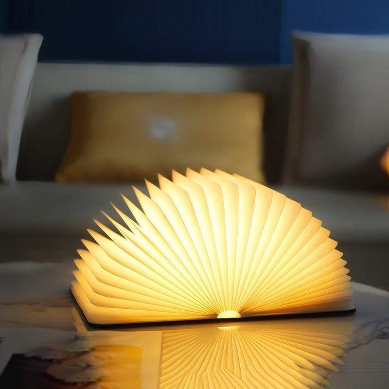 GlowFold – Faltbare LED Lampe in Buchform mit RGB Beleuchtung