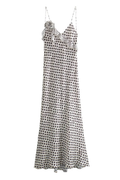 Elara – Polka Dot Kleid mit elegantem V-Ausschnitt und verstellbaren Trägern