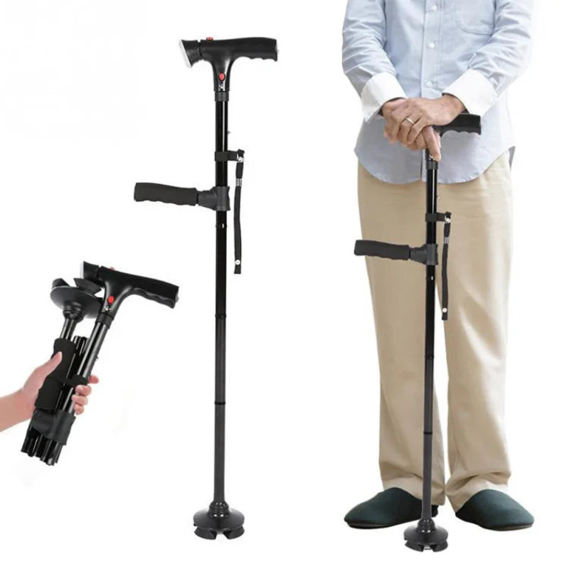 SureGlide – Faltbarer Gehstock mit LED Licht und Alarm