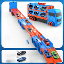 TrackTrekka – 3 in 1 Autotransporter mit klappbarer Rennstrecke und eingebautem Stauraum