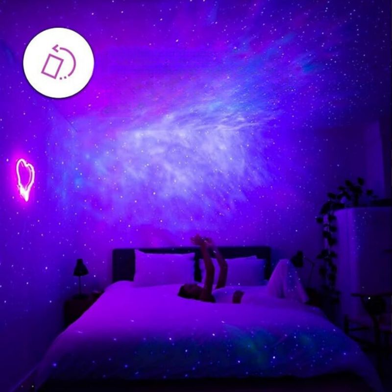 StarGlow - WiFi Smart Galaxie Stern Projektor mit 360° Aurora und Sternenlicht Effekt