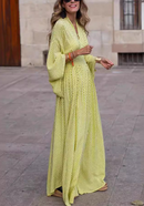 Angelika - Stylisches V Ausschnitt Kleid mit Fledermausärmeln und lockerer Passform