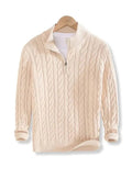 Ben - Warmer Langärmelig Reißverschluss Kragen Strickpullover