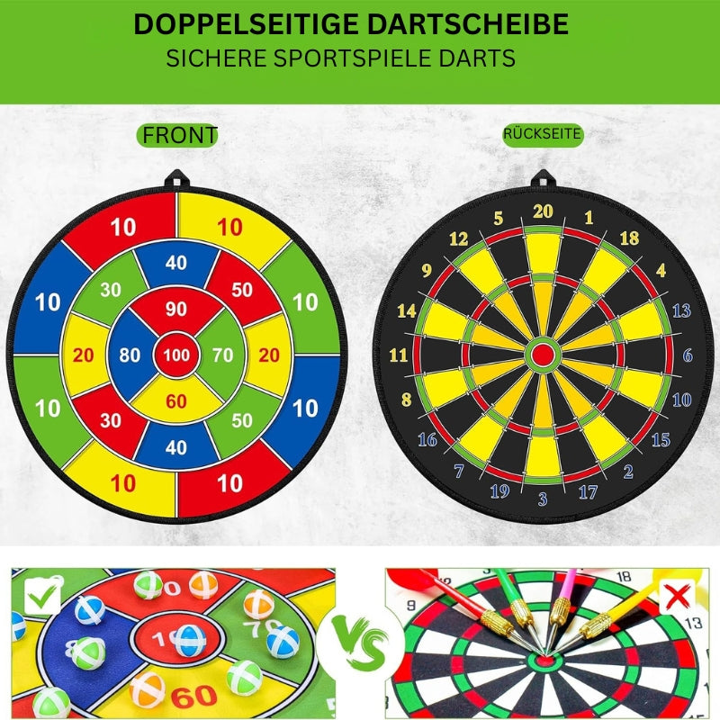 SkillDarts - Große doppelseitige Dartscheibe für Kinder mit klebenden Kugeln und Zielspiel