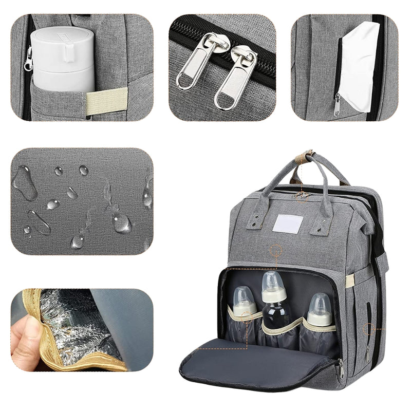 BabyNest - Tragbare Wickeltasche mit klappbarem Bett und organisierter Aufbewahrung