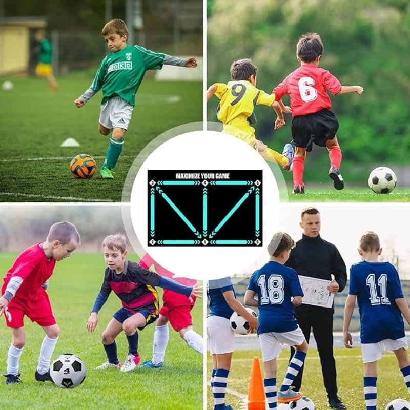 FootSkill - Faltbare rutschfeste Fußball Trainingsmatte mit Zielzonen für Dribbelübungen