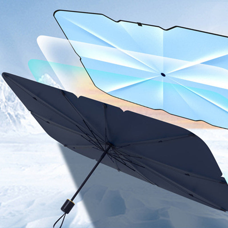 ShadeShield – Faltbarer Sonnenschutz im Regenschirmstil für die Windschutzscheibe Ihres Autos