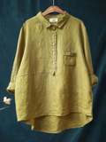 Alina - Locker sitzendes Langarmshirt mit Knopfverschluss