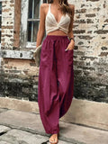 Hannah – Locker geschnittene lange Hose mit elastischem Bund und Taschen
