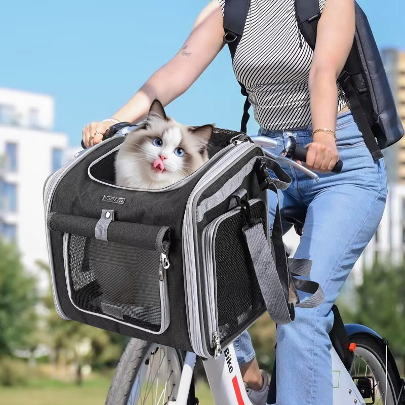 PawVelo – Erweiterbarer Fahrradkorb für Haustiere mit Seitenfenstern und Schnellverschluss