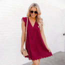 Annika – Stilvolles ärmelloses Kleid mit V-Ausschnitt und Taschen